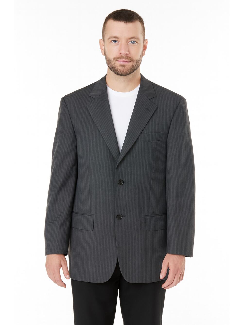 Ermenegildo Zegna Gray Pin Stripe Suit Jacket Blazer 48R - Italian Made